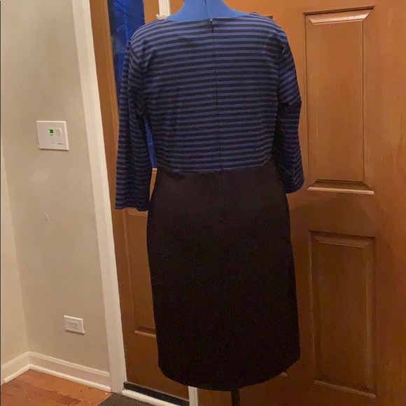 Blue/Black Striped Top with Black Bottom - Picture 4 of 5